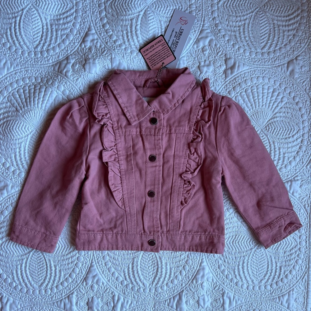 NWT Pink Ruffled Kids Jacket 3T - Picture 3 of 6